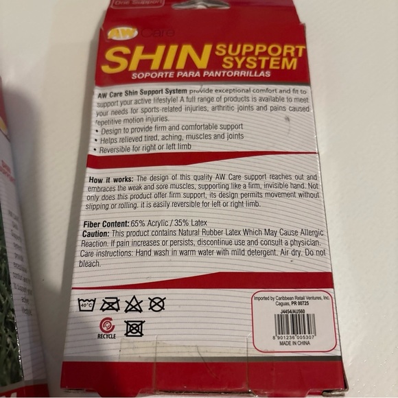 2 Shin Elastic Compression Sleeve Tennis Sports Arthritis Bursitis Relief - Picture 2 of 2